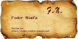 Fodor Nimfa névjegykártya