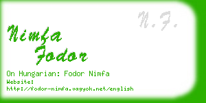 nimfa fodor business card